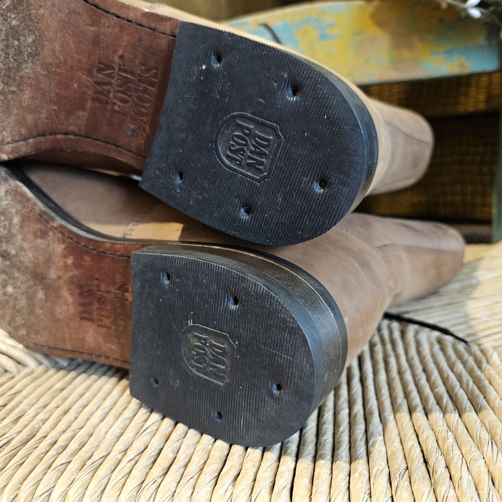 Dan Post Women's Round Toe Lace-Up Ropers, Khaki - Size 7M - Picture 7 of 8